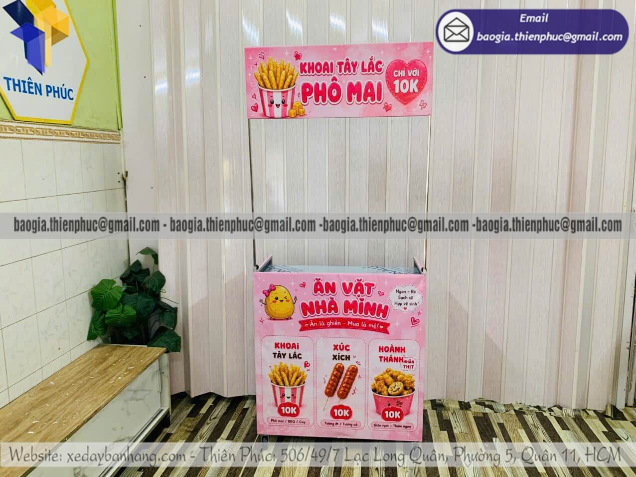 Báo giá xe xếp bán món ăn vặt di động hàng rong