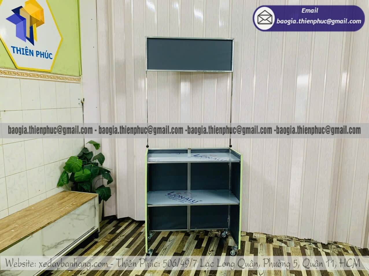 Báo giá xe xếp bán nước đẩy bán rong ngoài trời xe thiết kế theo ngân sách