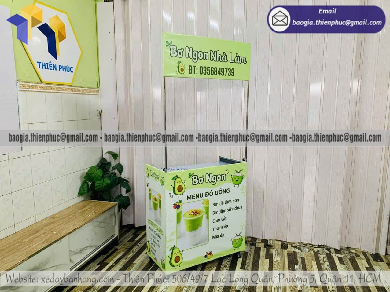 Báo giá xe xếp bán nước đẩy bán rong ngoài trời cho cửa hàng quán ăn nước uống