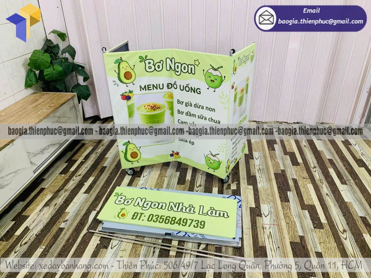 Báo giá xe xếp bán nước đẩy bán rong ngoài trời xưởng Thiên Phúc tư vấn mẫu miễn phí