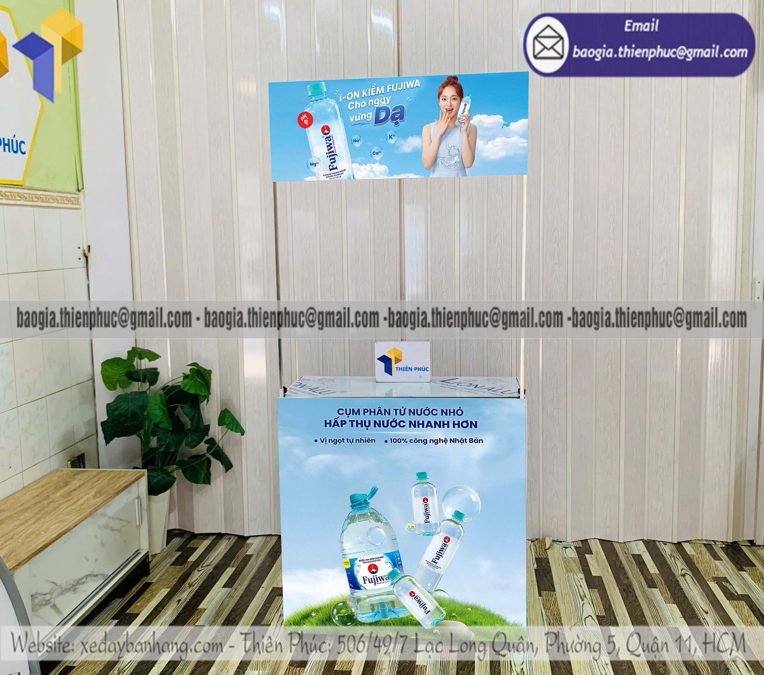 Booth sắt trưng bày quảng cáo di động gấp gọn