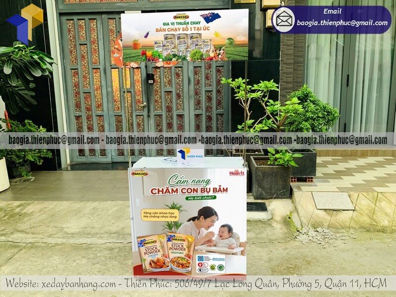 Báo giá booth sắt cho PG đứng giới thiệu sản phẩm