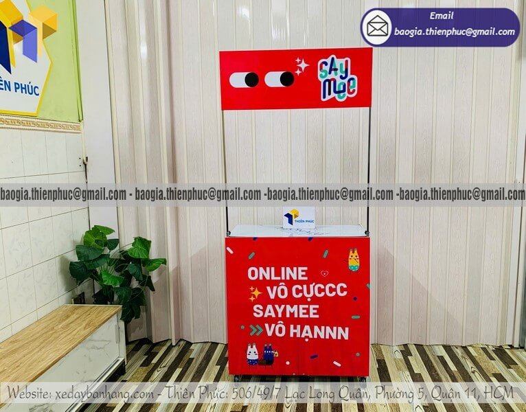 Báo giá quầy bằng sắt cho PG tiếp thị sản phẩm mới