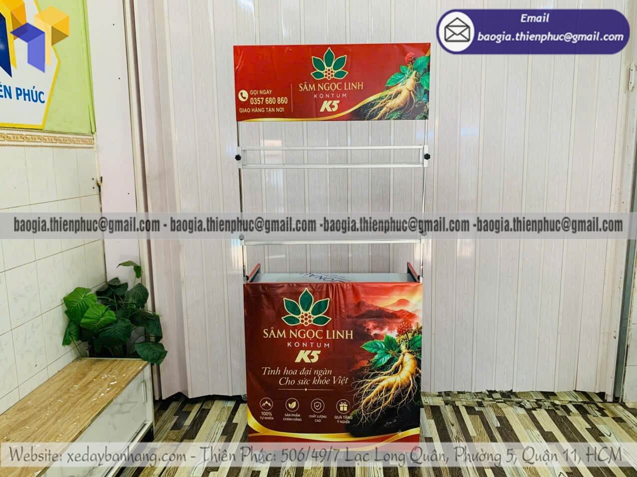 Báo giá quầy khung ốp bạt bán đồ ăn xếp gọn rẻ