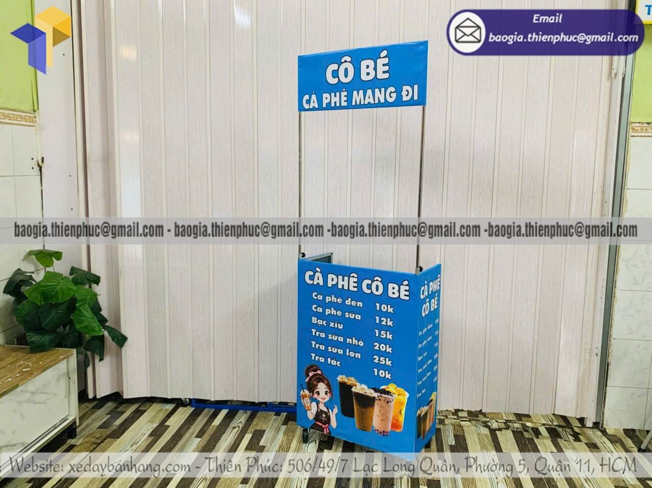 Báo giá quầy xếp bán cafe mini khung sắt ốp bạt giá từ 700K cho mô hình take away