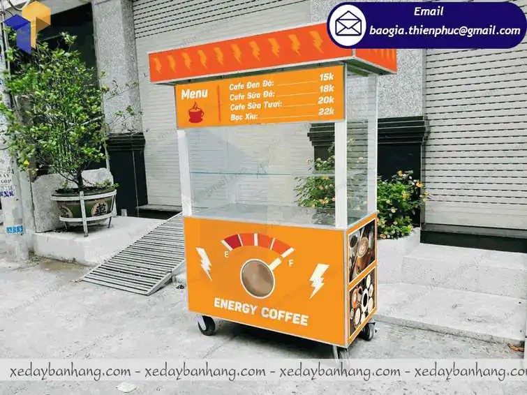 báo giá xe inox bán cà phê pha máy