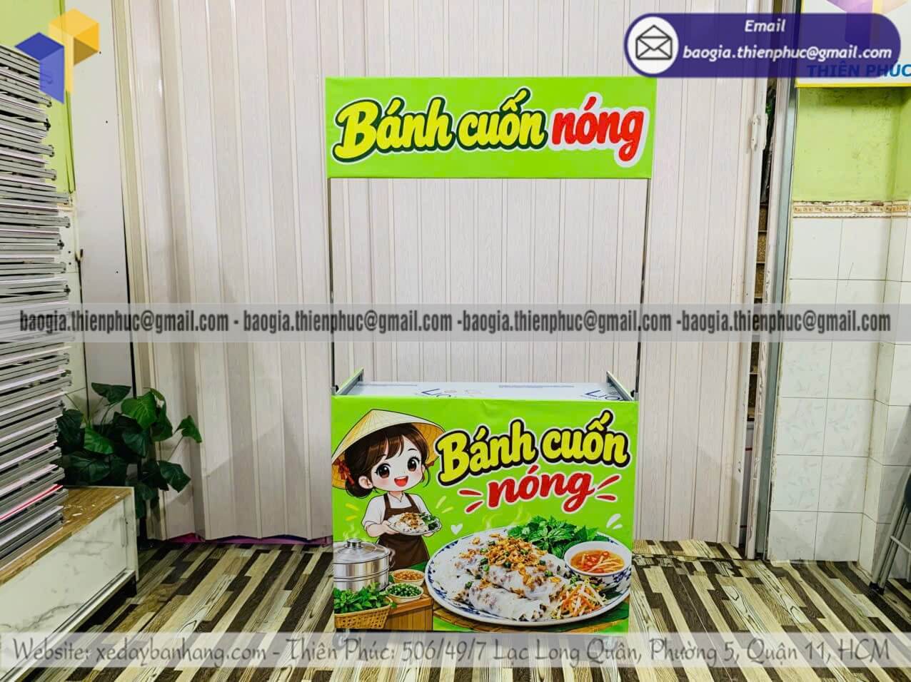 Báo giá xe lắp ráp bán bánh cuốn nóng hàng rong