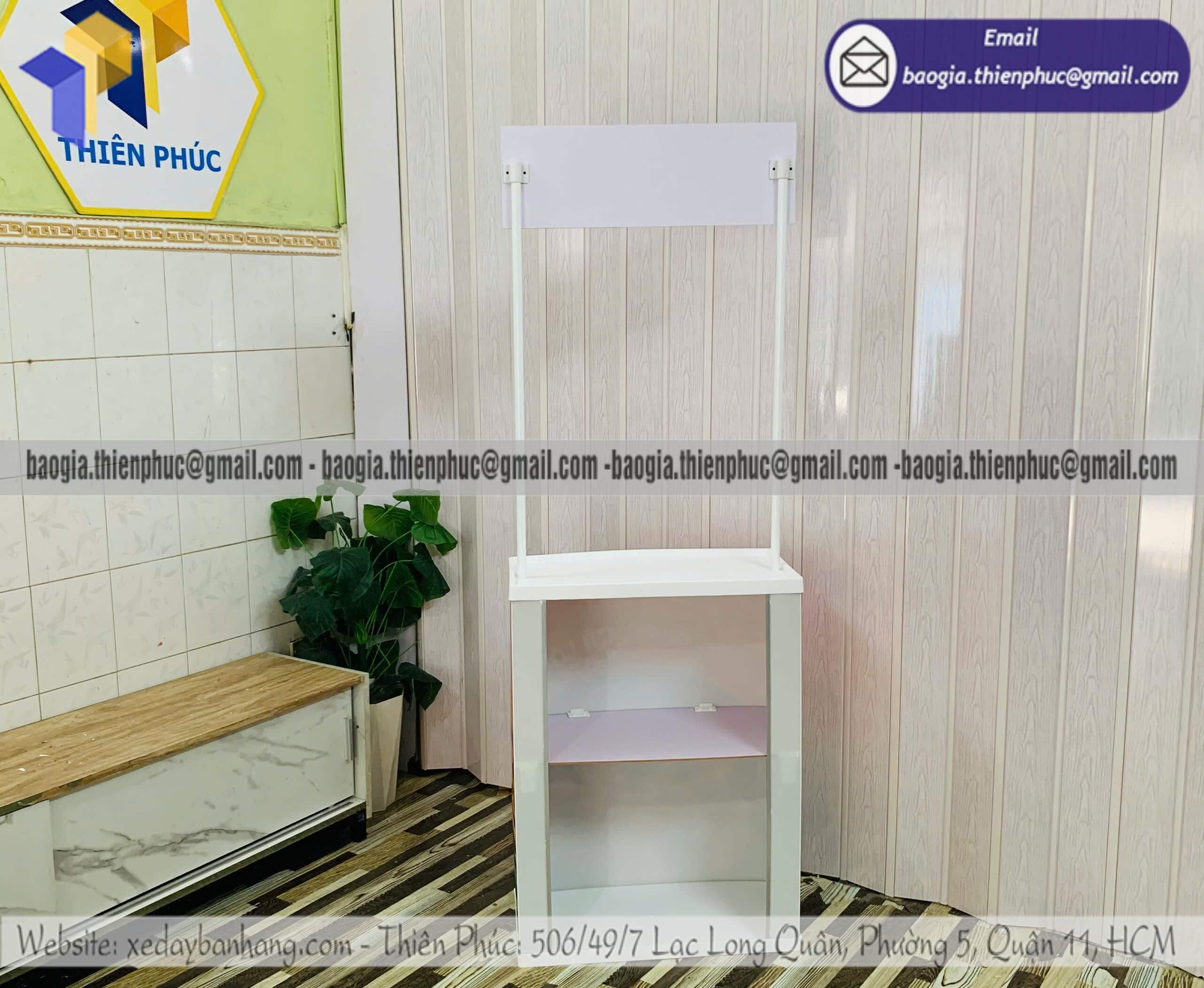 Booth nhựa mini tiếp thị quảng cáo sản phẩm in logo cho siêu thị cửa hàng tiện lợi