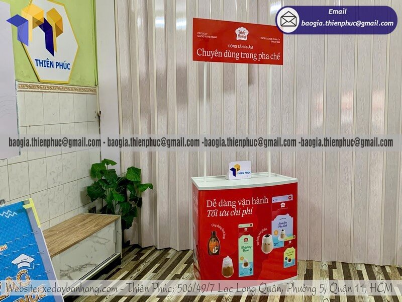 Booth nhựa PG sampling sản phẩm dùng cho sự kiện báo giá tận xưởng giá rẻ