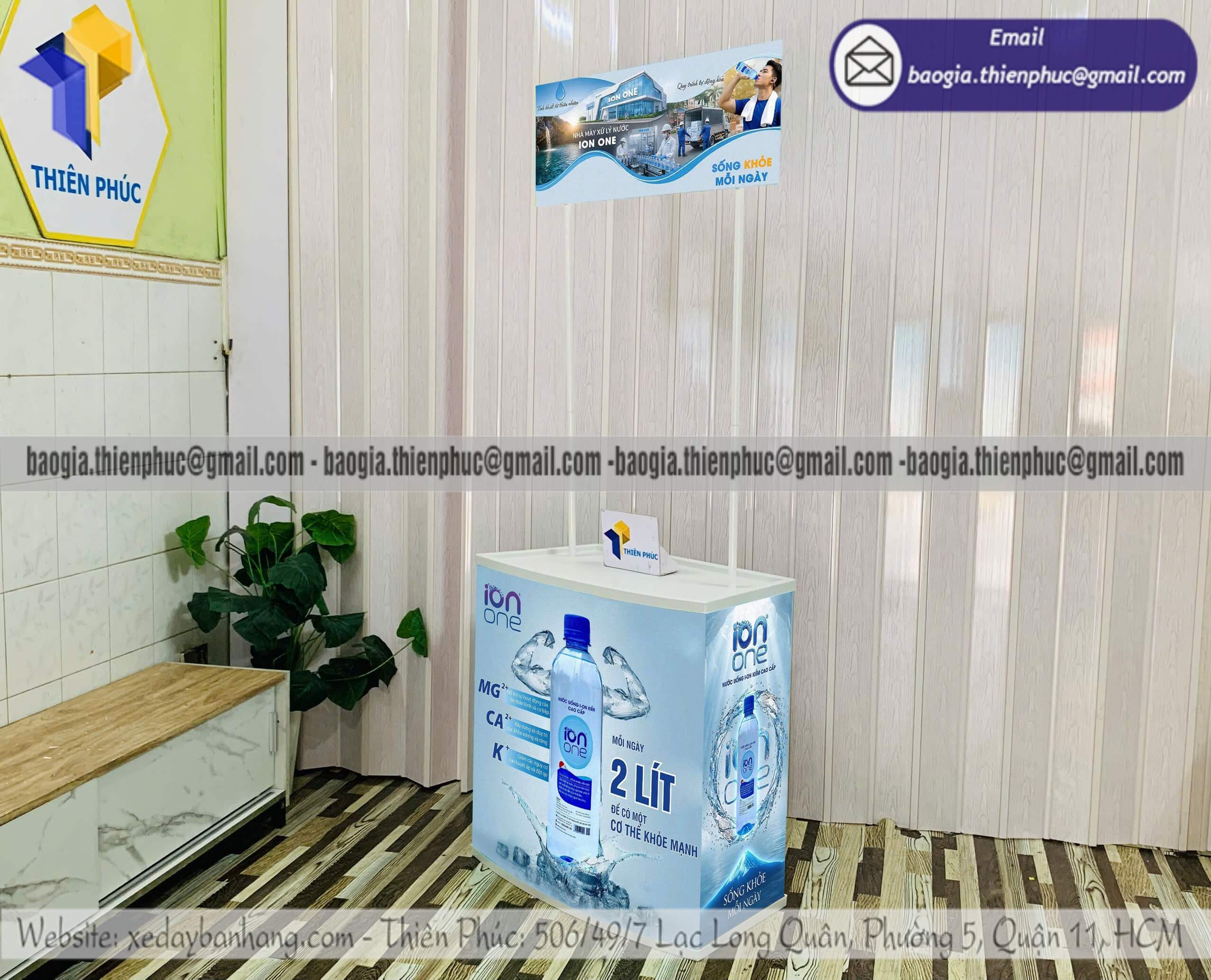 Booth nhựa phát mẫu thử tiếp thị cho sự kiện quảng cáo tại tphcm giao hàng toàn quốc