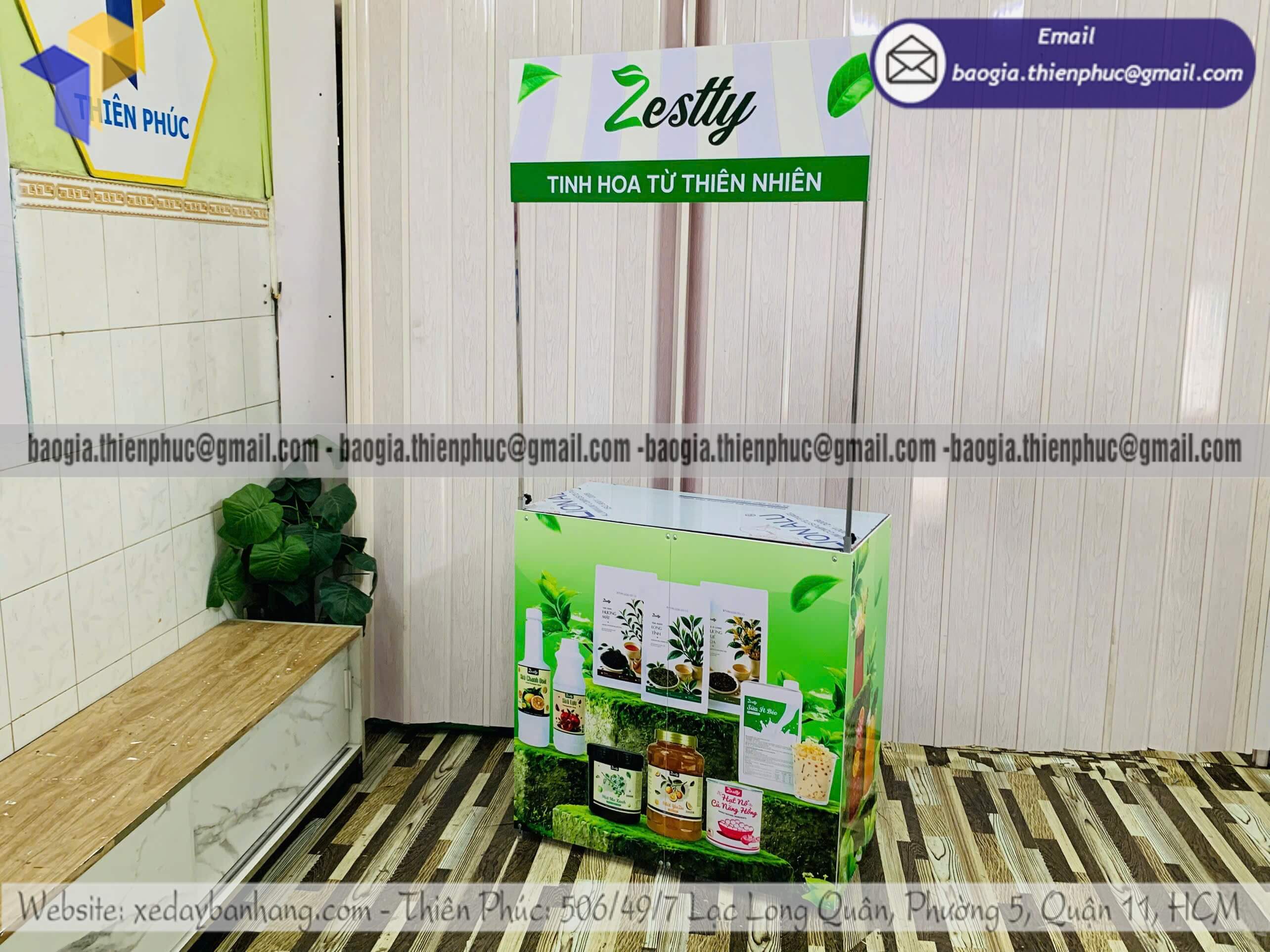 Booth quảng cáo di động tại event cho PG sampling gia công tphcm cho cửa hàng lớn nhỏ