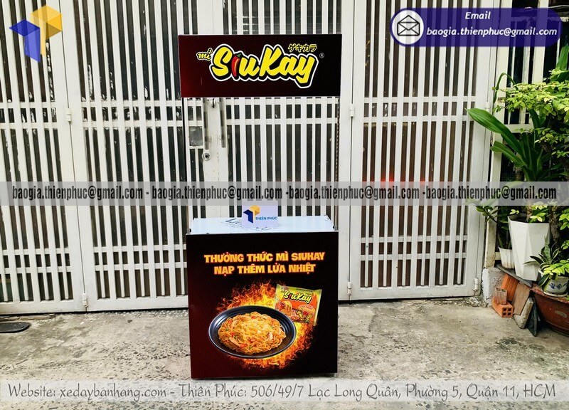 Booth sắt cho PG tiếp thị trải nghiệm sản phẩm mới