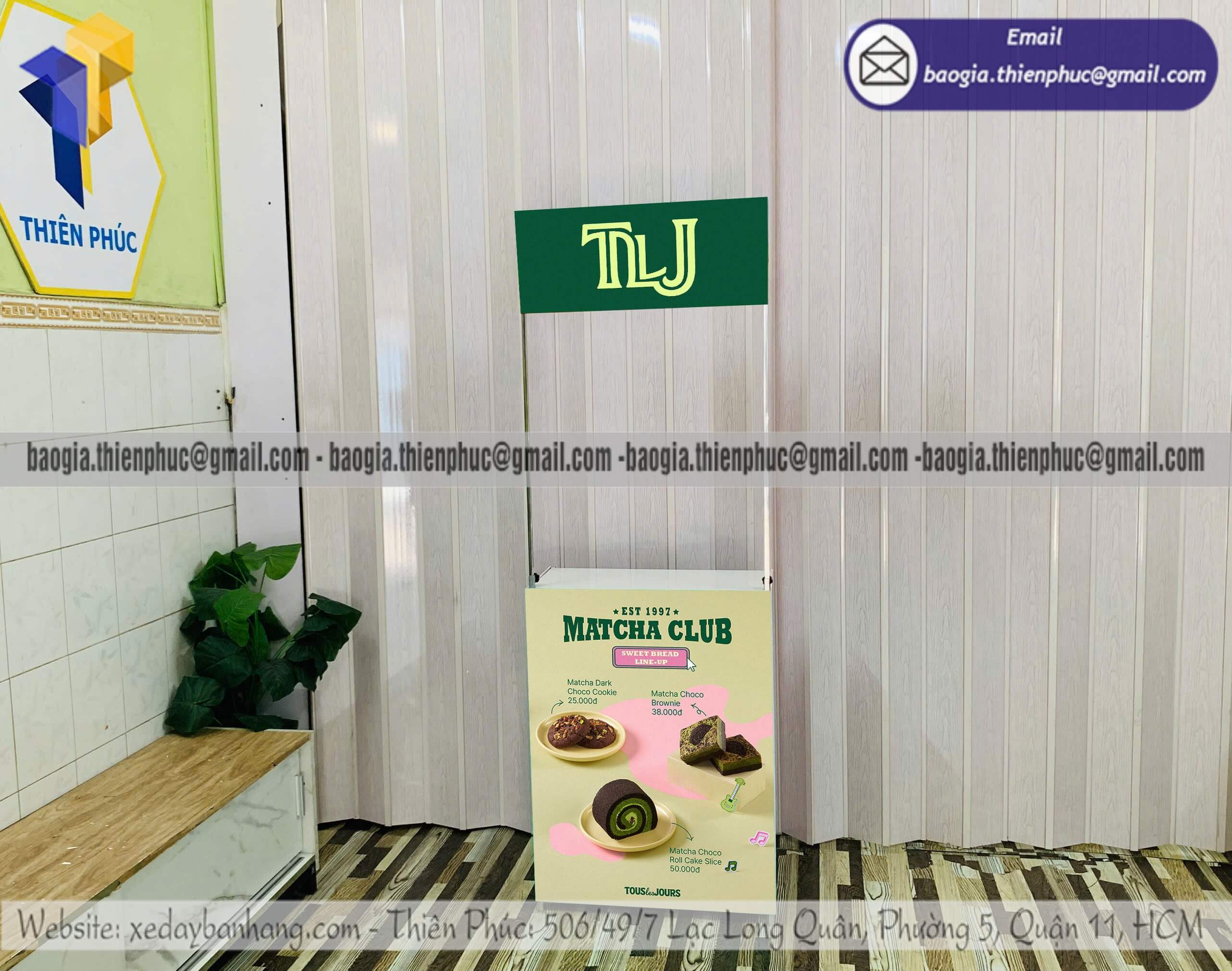 Booth sắt mini tiếp thị mẫu dùng thử tại siêu thị