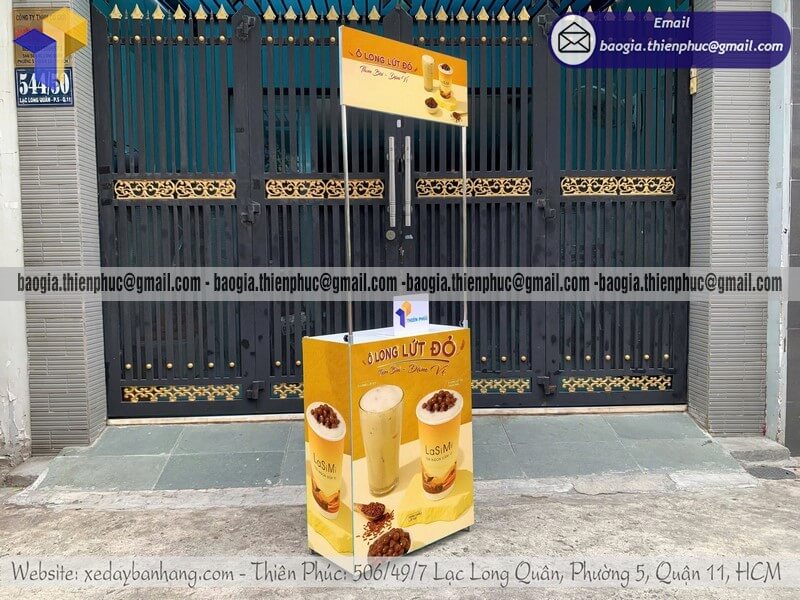 Booth sắt sampling dùng thử sản phẩm mới miễn phí giới thiệu sản phẩm mới ra thị trường