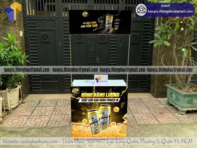 Booth sắt sampling trưng bày sản phẩm mới gấp gọn