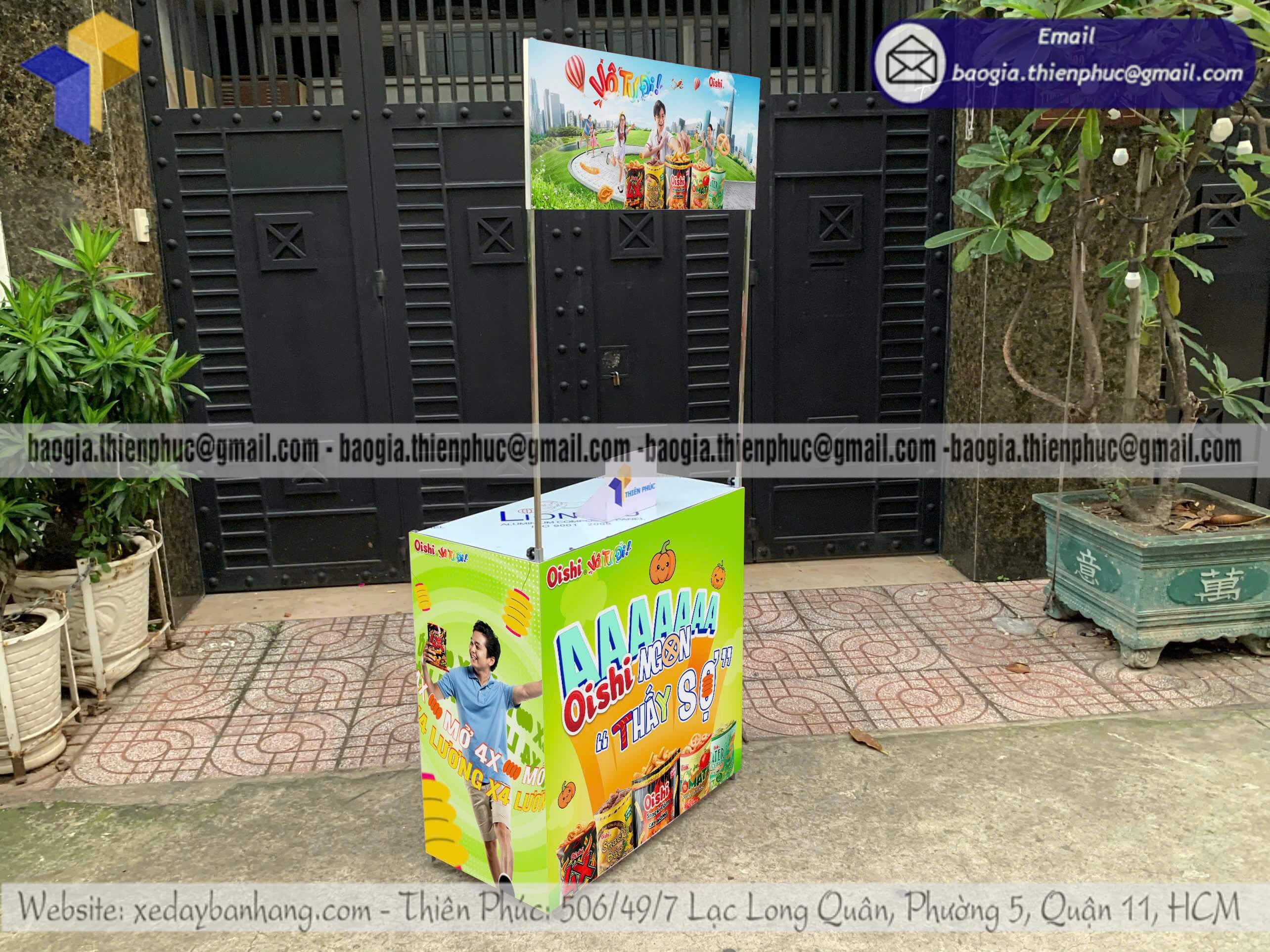 Booth sắt trưng bày sản phẩm cho PG đứng tiếp thị giá rẻ dễ tháo lắp và tái sử dụng
