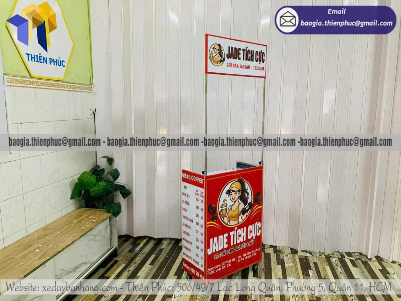 Đặt mẫu quầy bạt pha chế cafe mini bán rong vỉa hè có mái che bạt