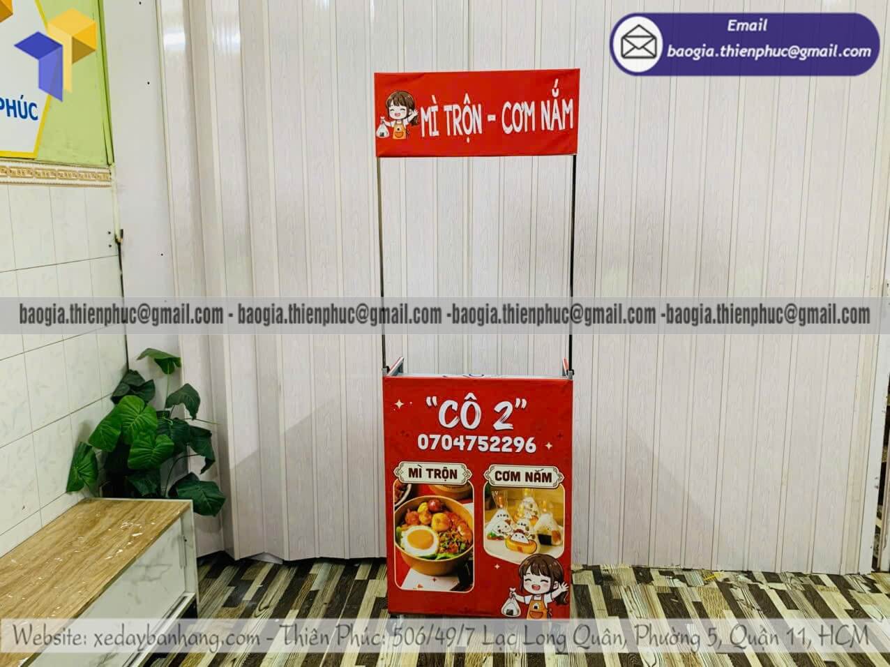 Đặt xe lắp ráp bán cơm nắm mini xếp gọn bán rong
