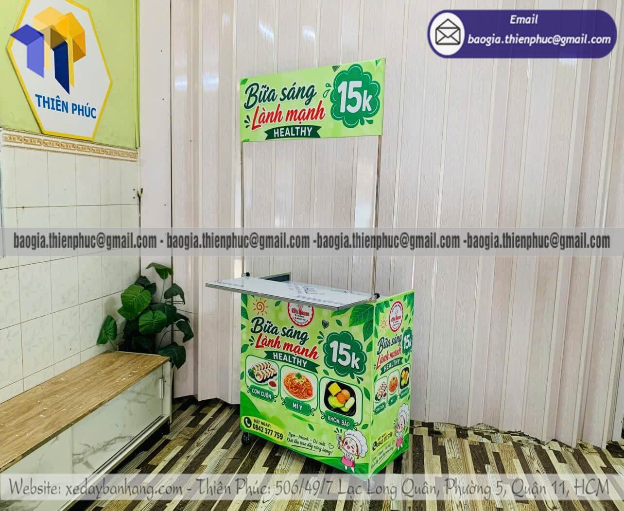 Đặt xe lắp ráp bán đồ ăn sáng lề đường lắp ráp mẫu riêng dành cho quán ăn