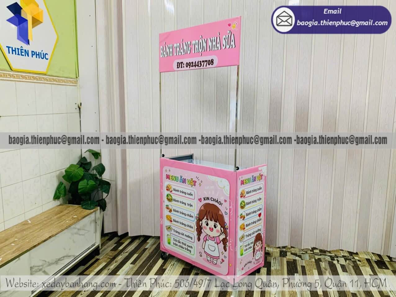 Đặt xe lắp ráp bán món ăn vặt xếp gọn vỉa hè xuất bán hàng theo mẫu riêng