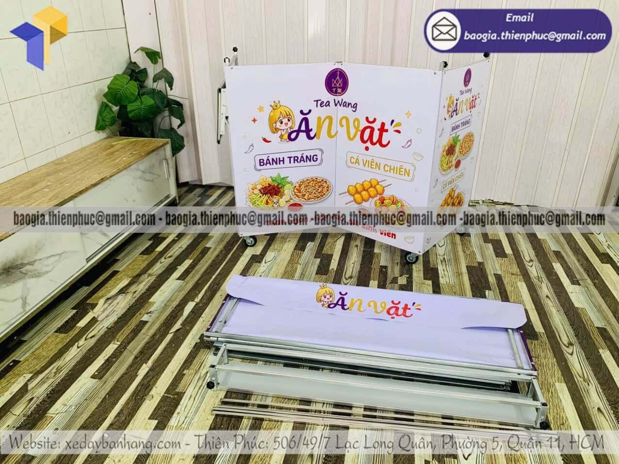 Đặt xe xếp bán đồ ăn vặt có mái che theo yêu cầu cho chợ phiên chợ ẩm thực ngoài trời