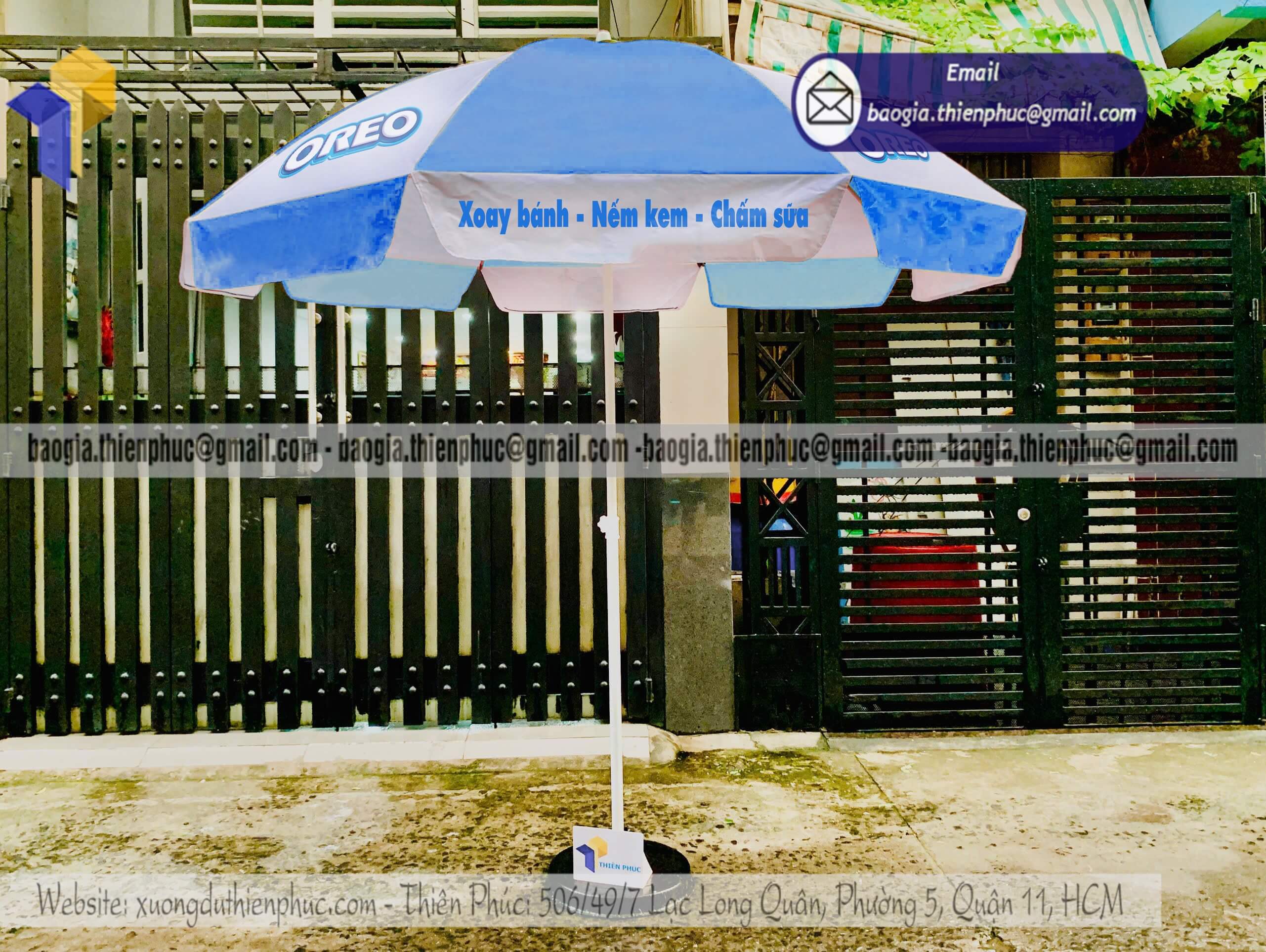 Dù bạt quảng cáo in logo nhãn hiệu event chịu gió đẹp nổi bật cho nhãn hàng
