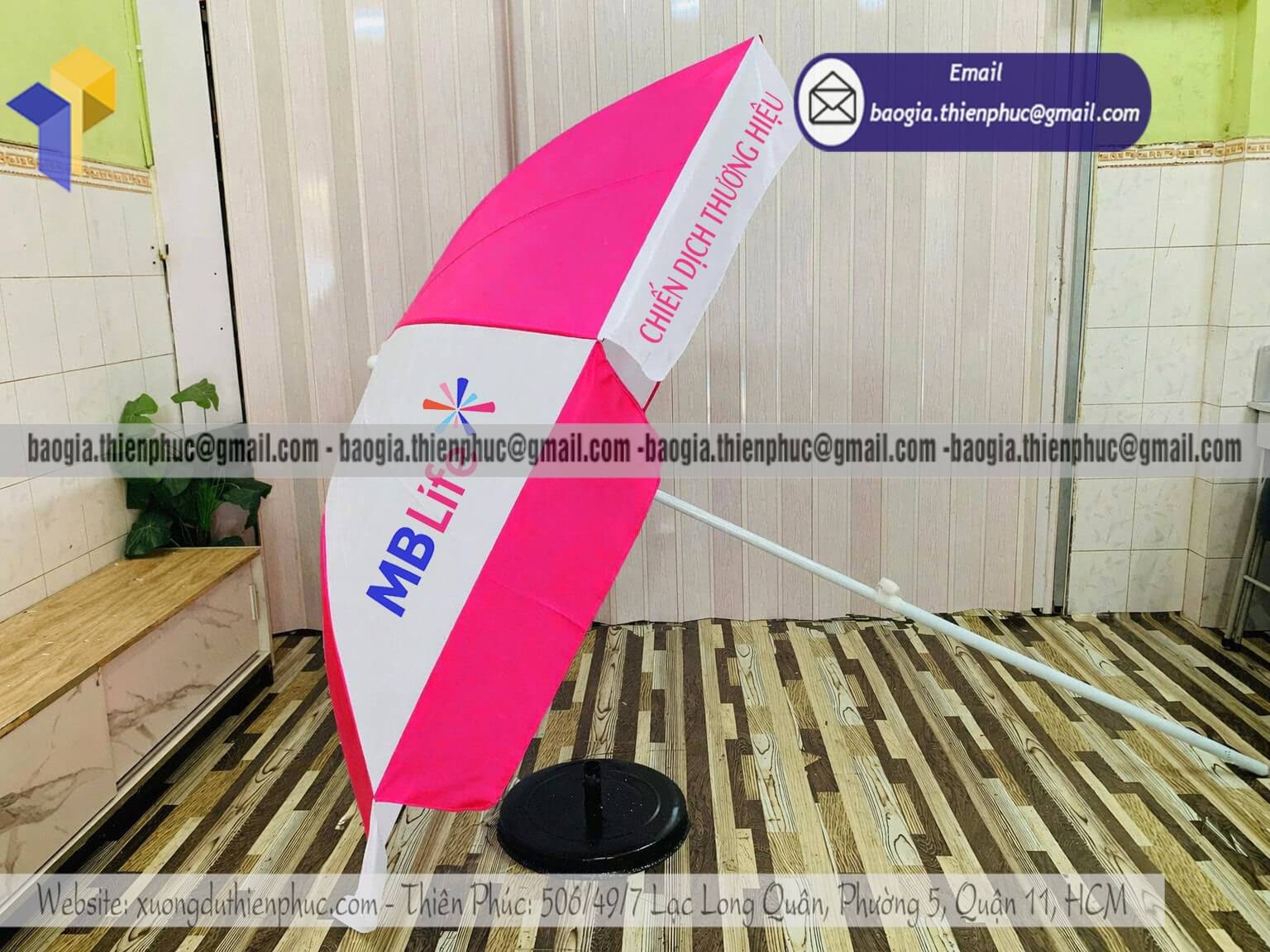 Dù tròn quảng cáo in logo chịu gió chất lượng cao ngoài trời đáng mua nhất
