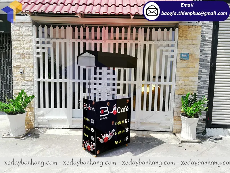 mẫu booth bán cafe lắp ráp siêu thị đẹp