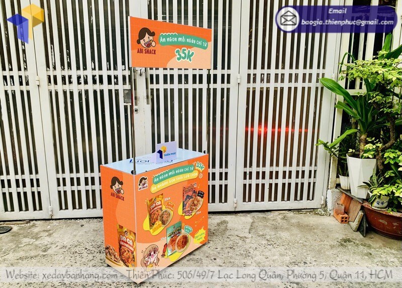 Mẫu booth sắt di động quảng cáo in logo đẹp giá sỉ ưu đãi tại xưởng