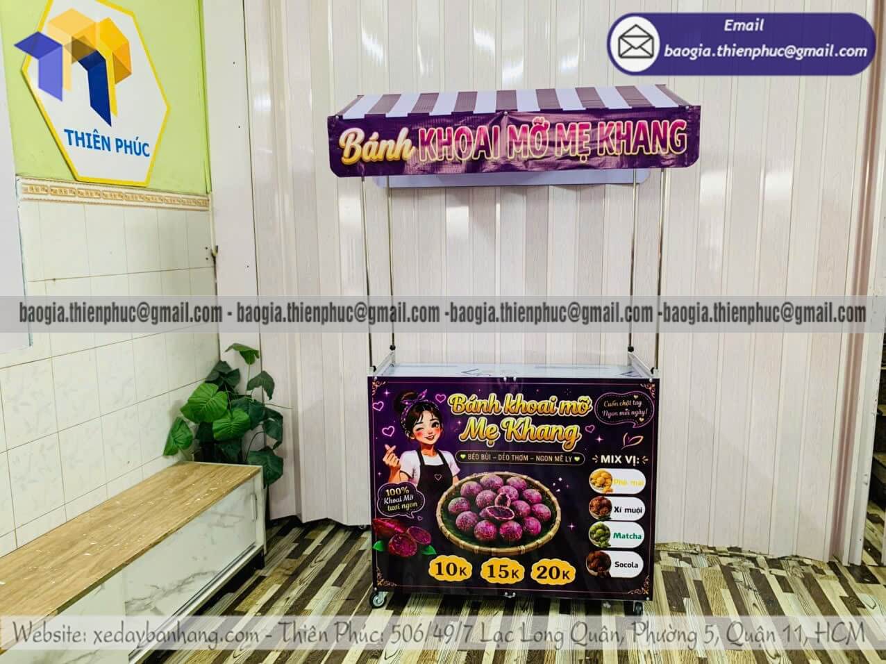 Mẫu quầy xếp gọn bán bánh khoai mỡ di động bán rong