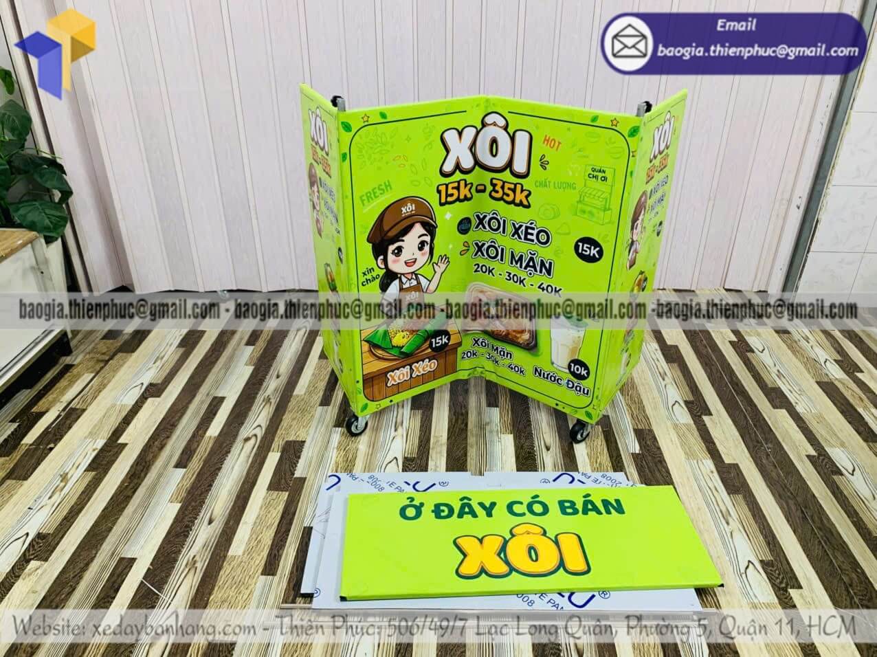 Mẫu xe lắp ráp bán xôi xếp gọn khung sắt ốp bạt giá xưởng ship toàn quốc