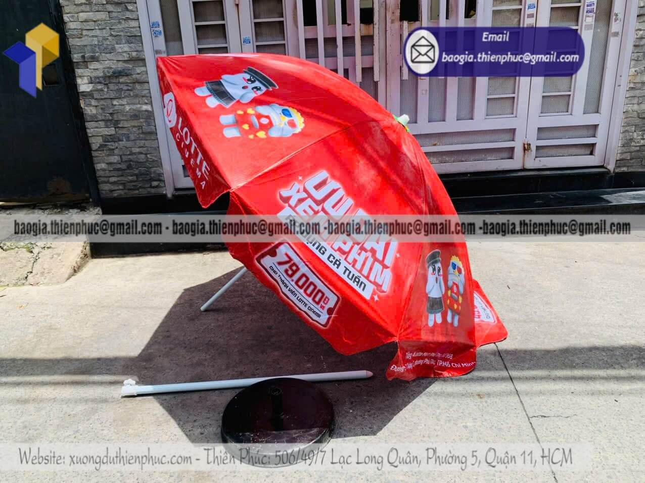 Nơi in ô dù tròn quảng cáo ngoài trời theo yêu cầu in thương hiệu đẹp chất lượng đáng chọn