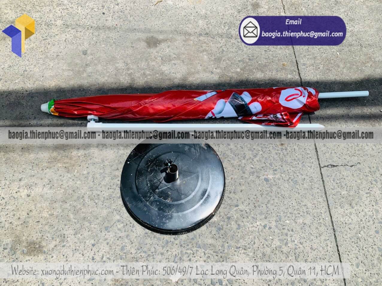 Nơi in ô dù tròn quảng cáo ngoài trời theo yêu cầu in tên thương hiệu theo trend