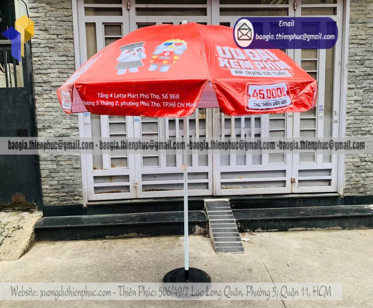 Nơi in ô dù tròn quảng cáo ngoài trời theo yêu cầu bán tại tp.hcm hà nội toàn quốc