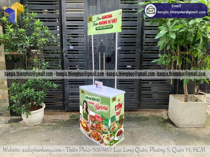 Quầy nhựa tiếp thị cho PG quảng bá sản phẩm nhanh gọn đẹp chuẩn event