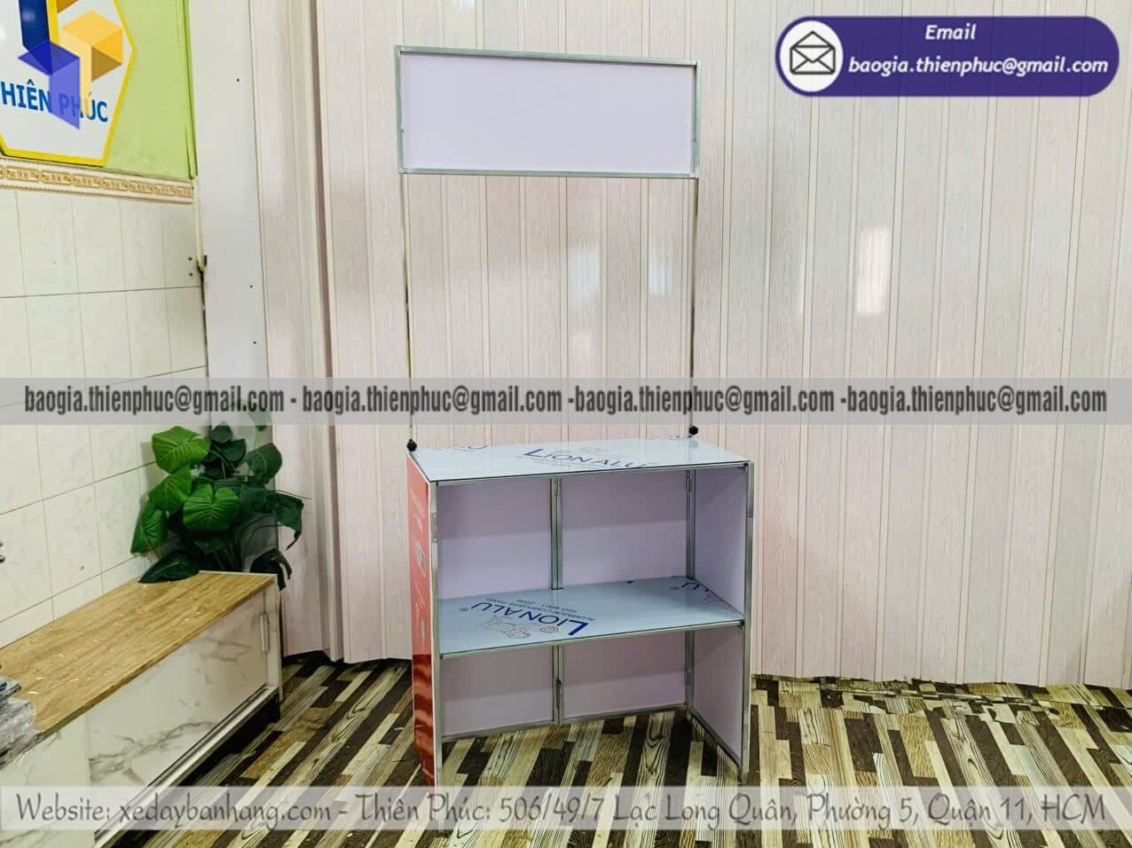Quầy sắt cho PG giới thiệu sản phẩm mới di động gọn nhẹ chạy chương trình