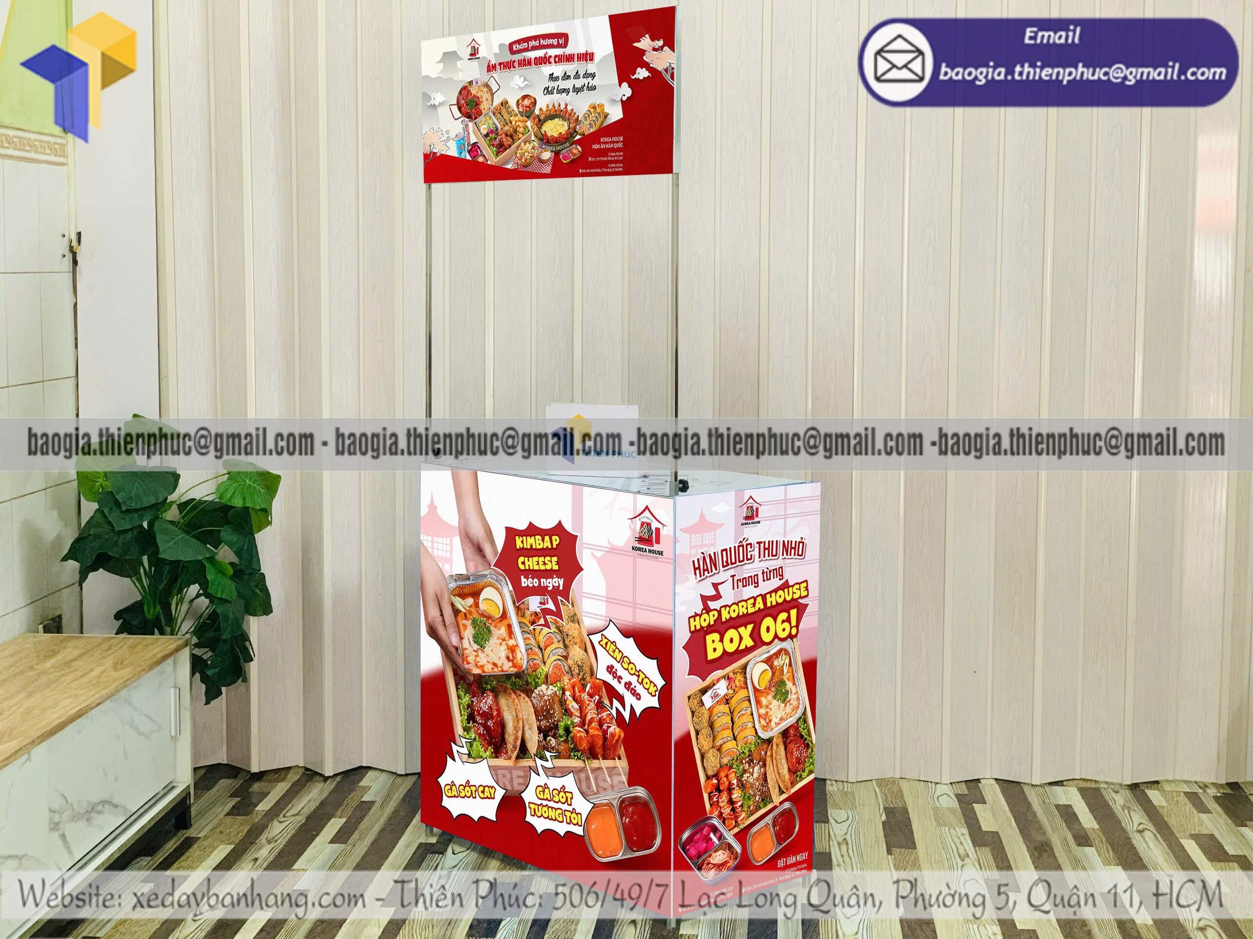 Quầy sắt gấp gọn cho PG trưng bày mẫu siêu thị đẹp giá sỉ cho đại lý công ty