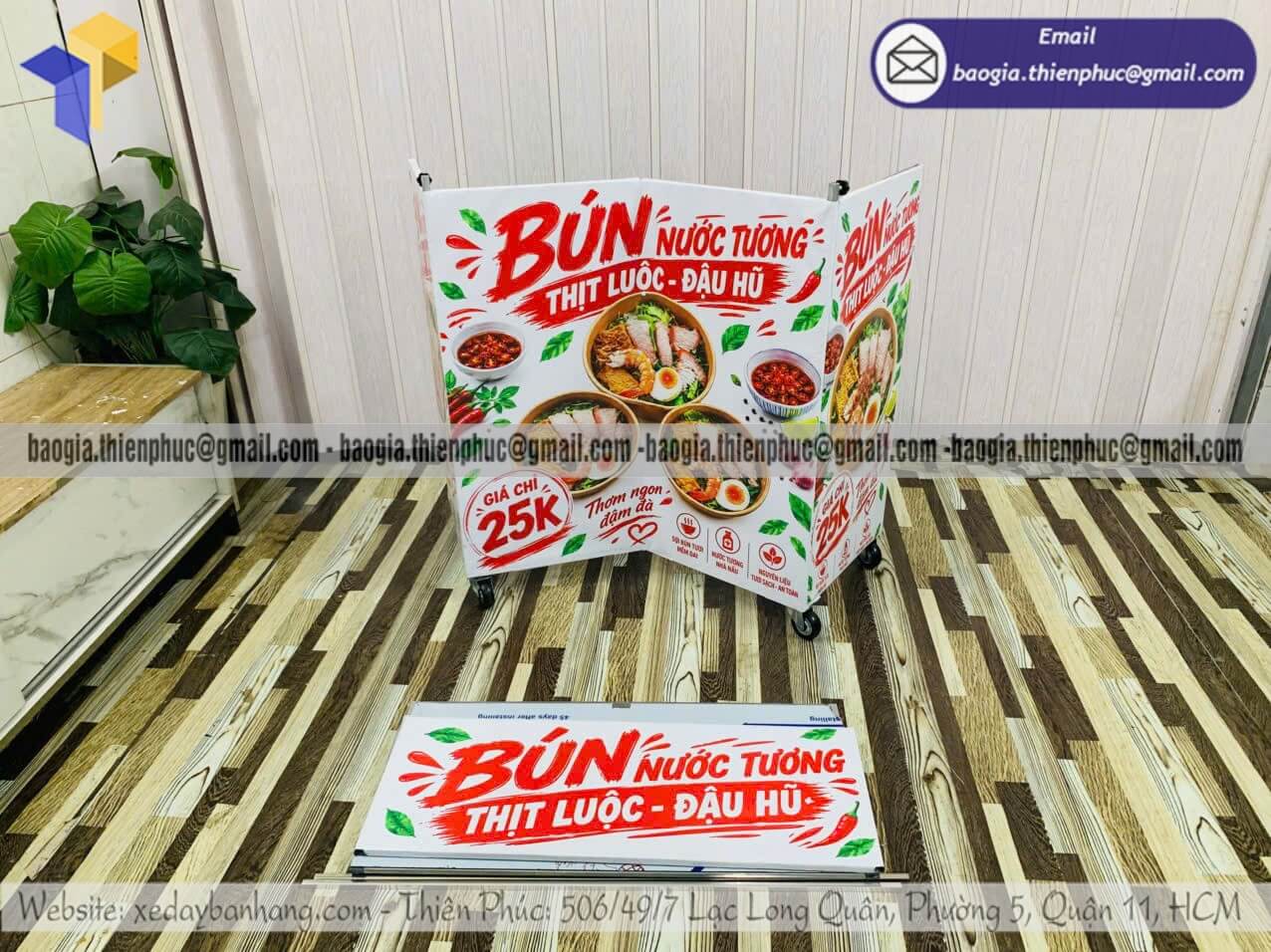 Quầy xếp bán bún thịt luộc di động dựng bán vỉa hè thiên phúc nhận sản xuất gia công