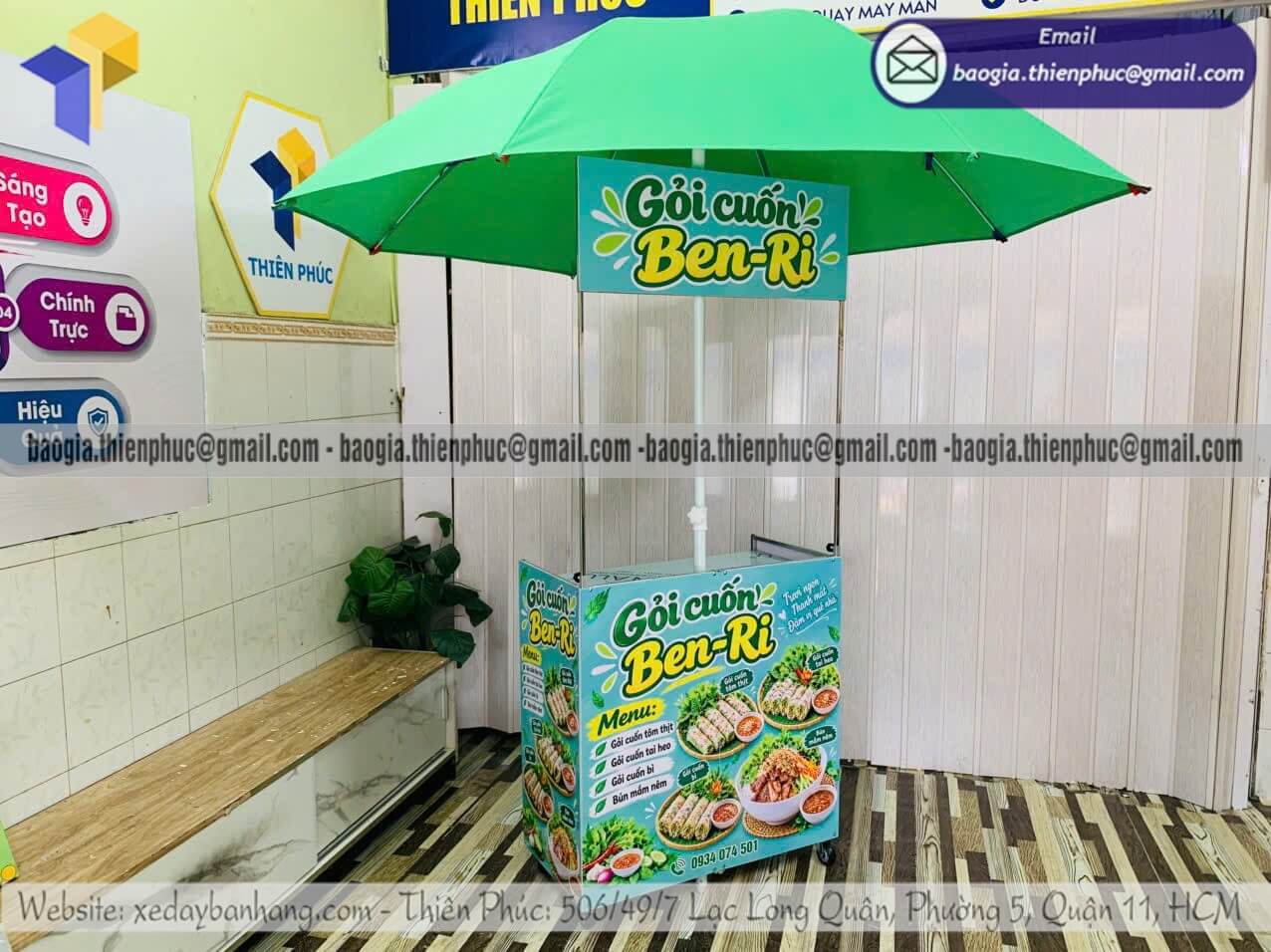 Quầy xếp gọn bán món ăn vặt lắp ráp dựng bán vỉa hè nhỏ 1 cái vẫn làm theo yêu cầu