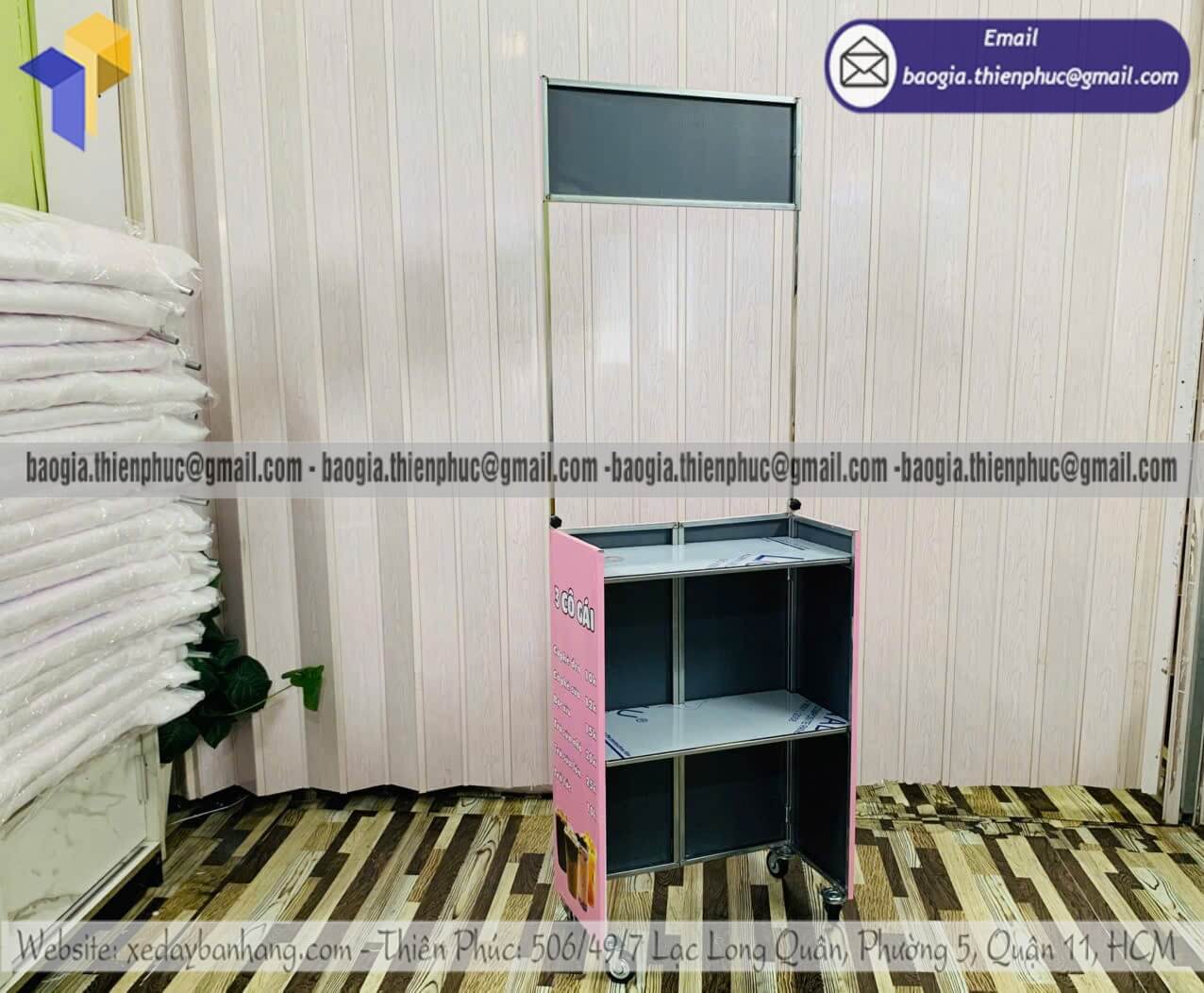 Quầy xếp ốp bạt bán cafe mini take away hàng rong pha sẵn cafe đóng chai mang đi