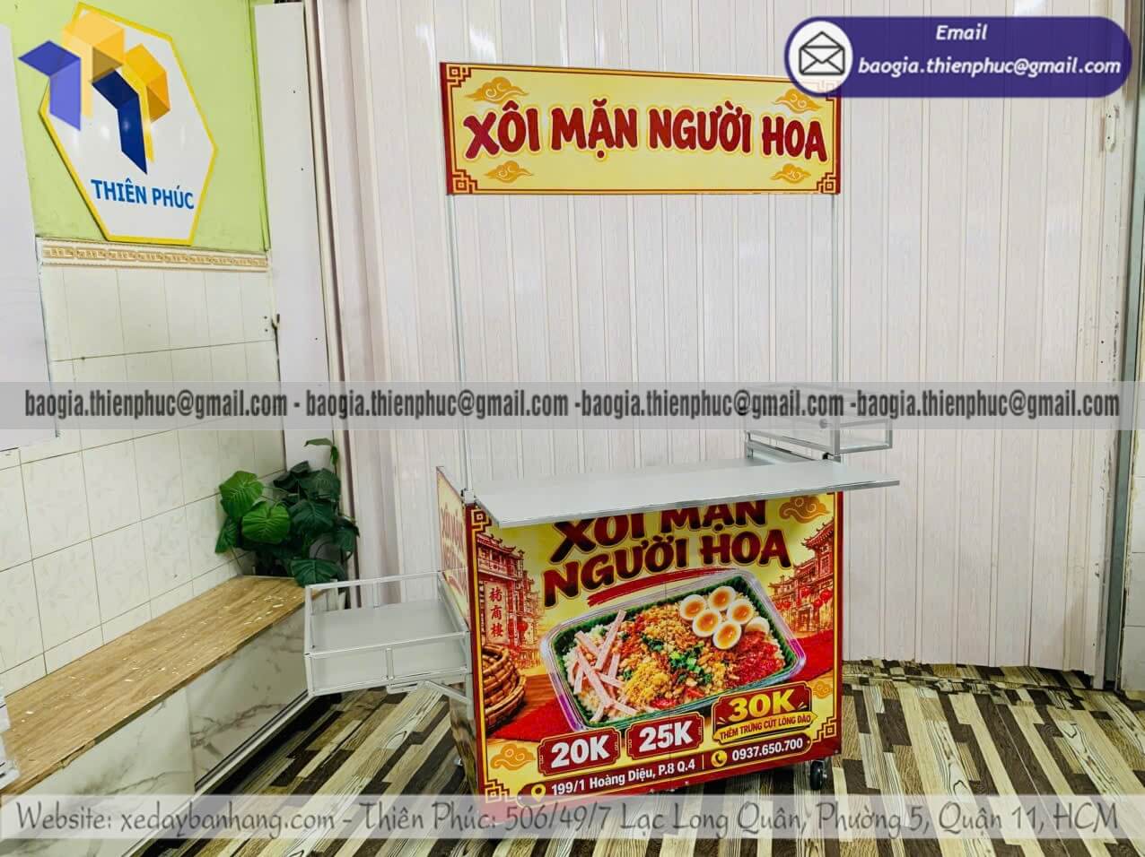 Thiết kế quầy lắp ráp bán xôi di động theo yêu cầu bao bì thông minh