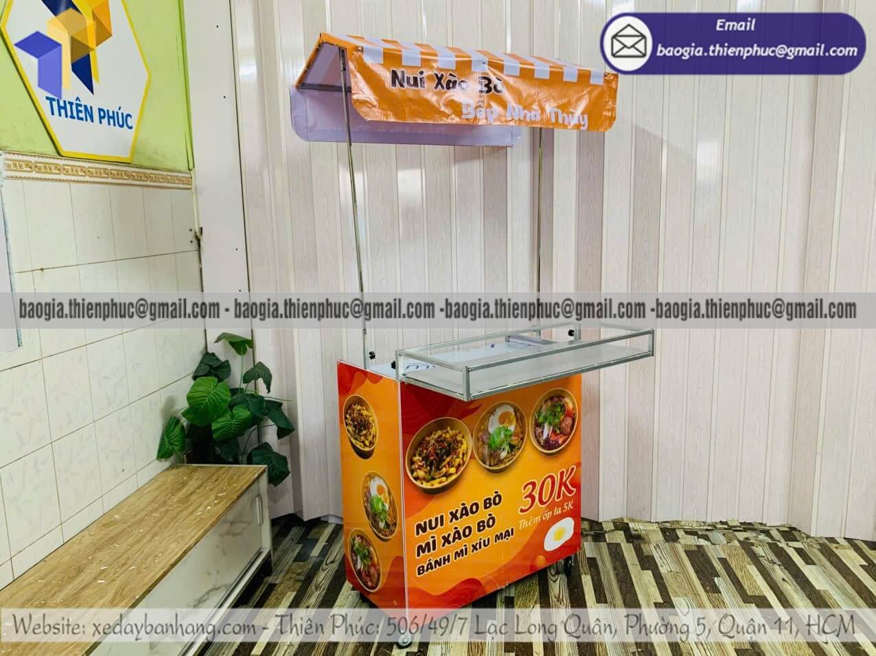 Thiết kế xe xếp bán thức ăn sáng mang đi bán vỉa hè trước công ty