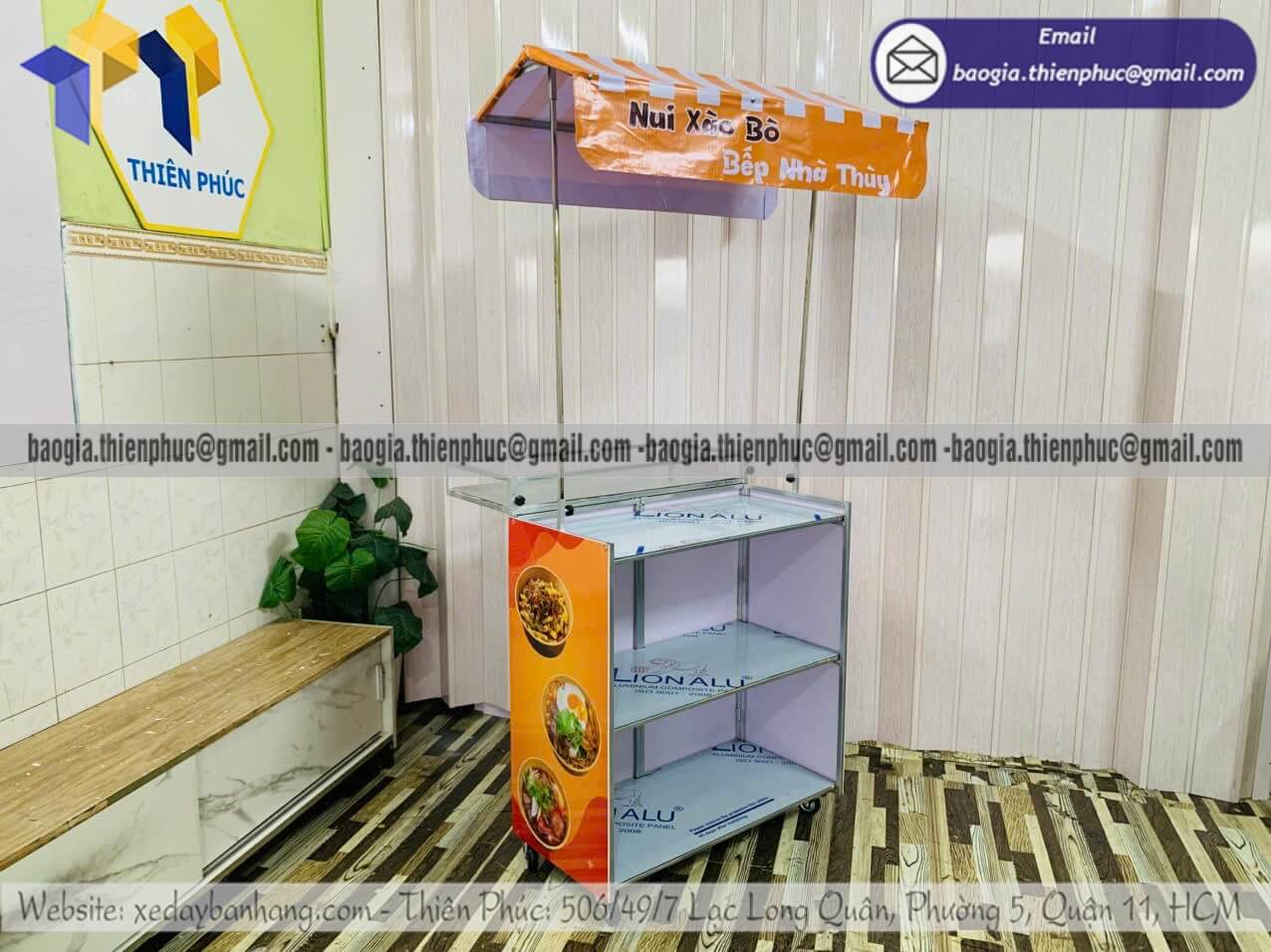 Thiết kế xe xếp bán thức ăn sáng mang đi bán vỉa hè gia công Thiên Phúc làm theo yêu cầu