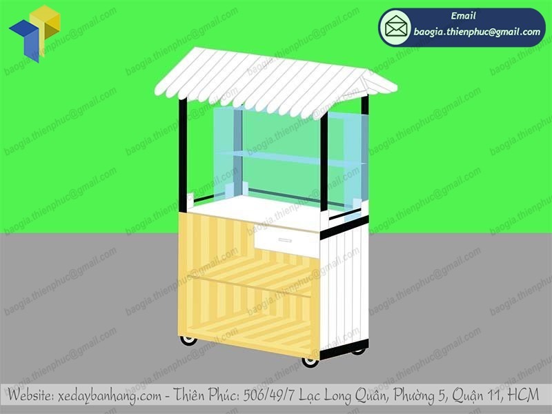 xe bán đồ ăn nhanh bằng gỗ
