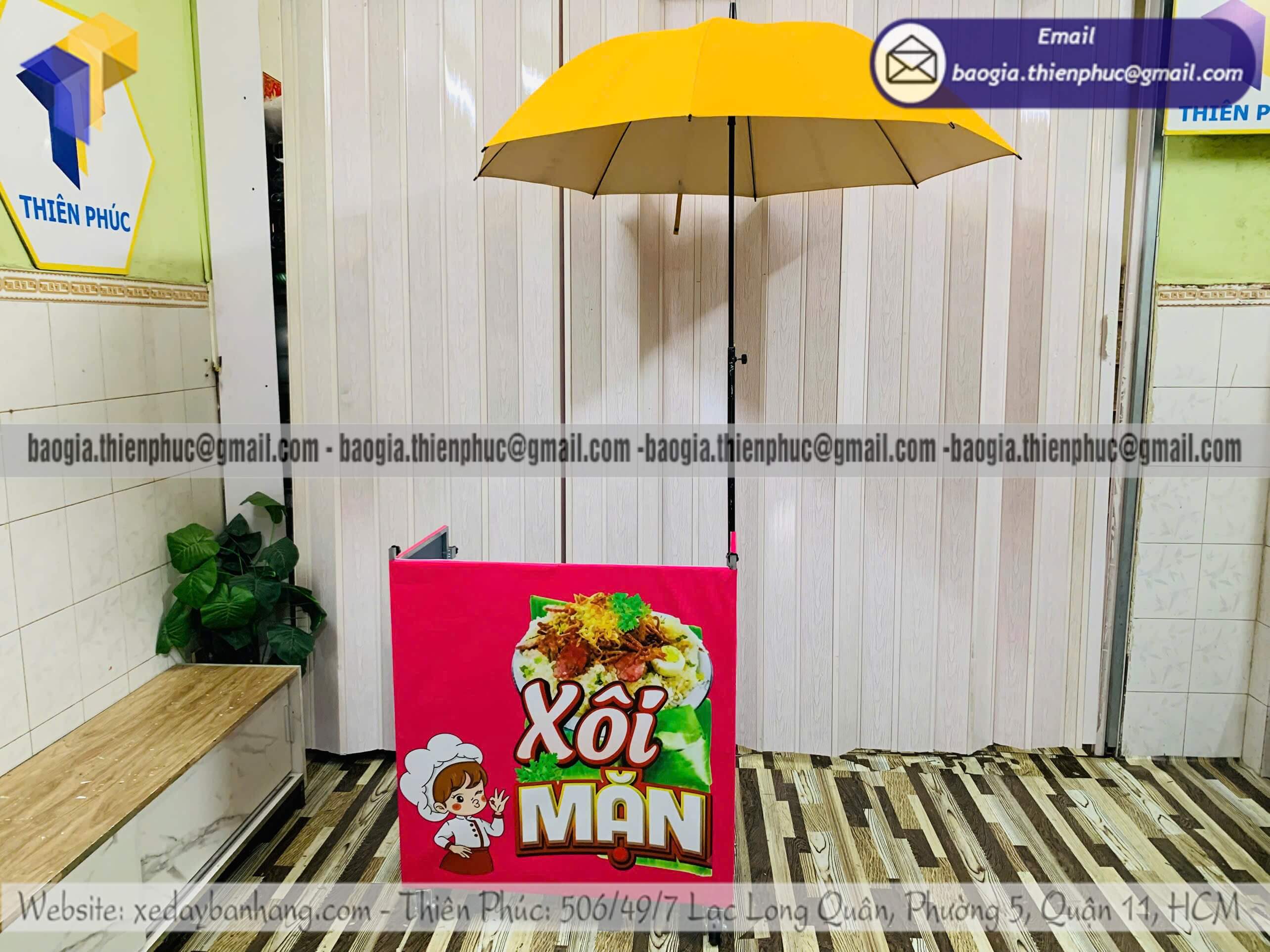Xe bán xôi lắp ráp di động bán hàng rong xếp gọn