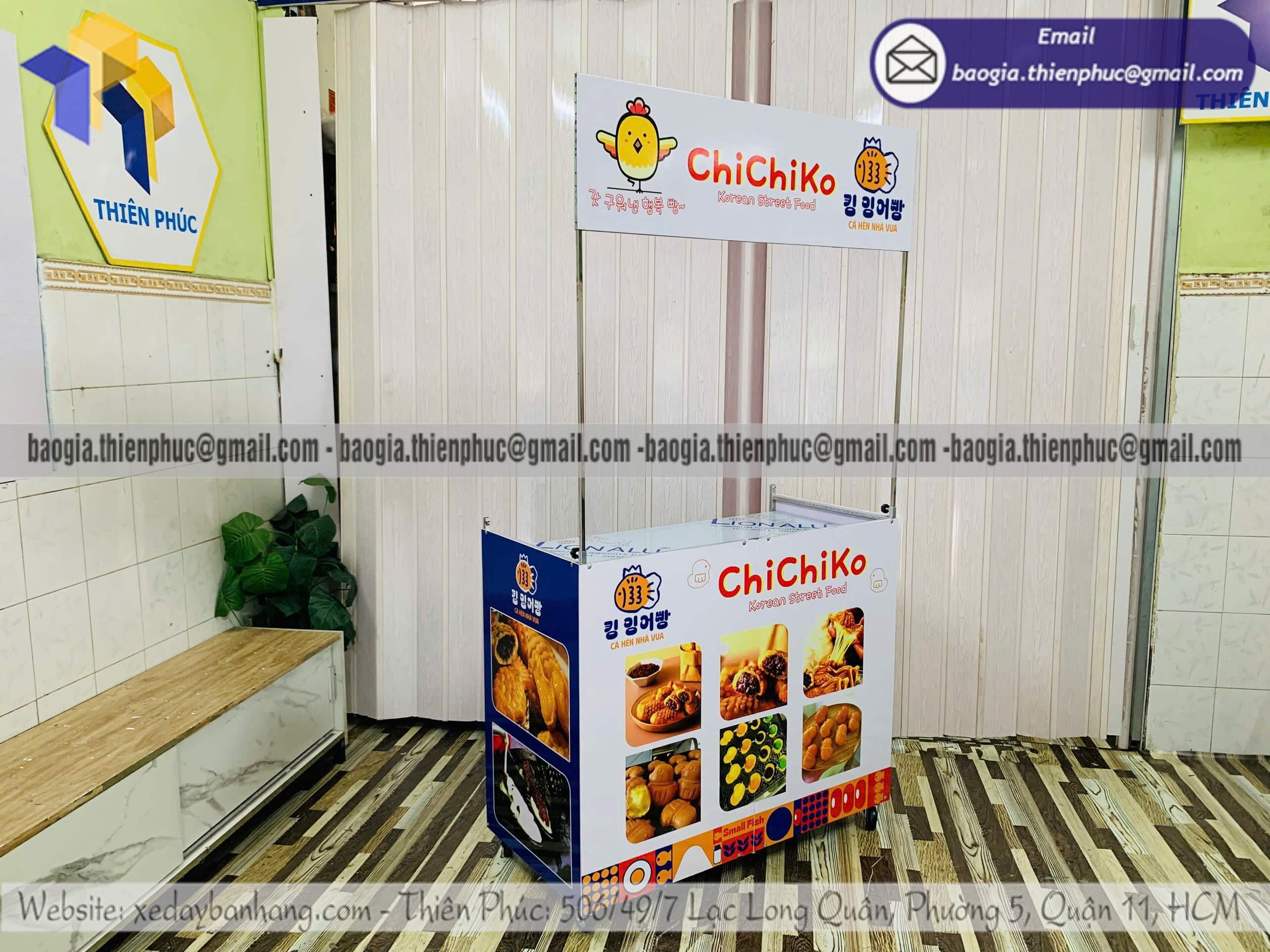 Xe lắp ráp bán bánh dạo trên lề đường xếp gọn lưu động cực hot xu hướng hiện nay
