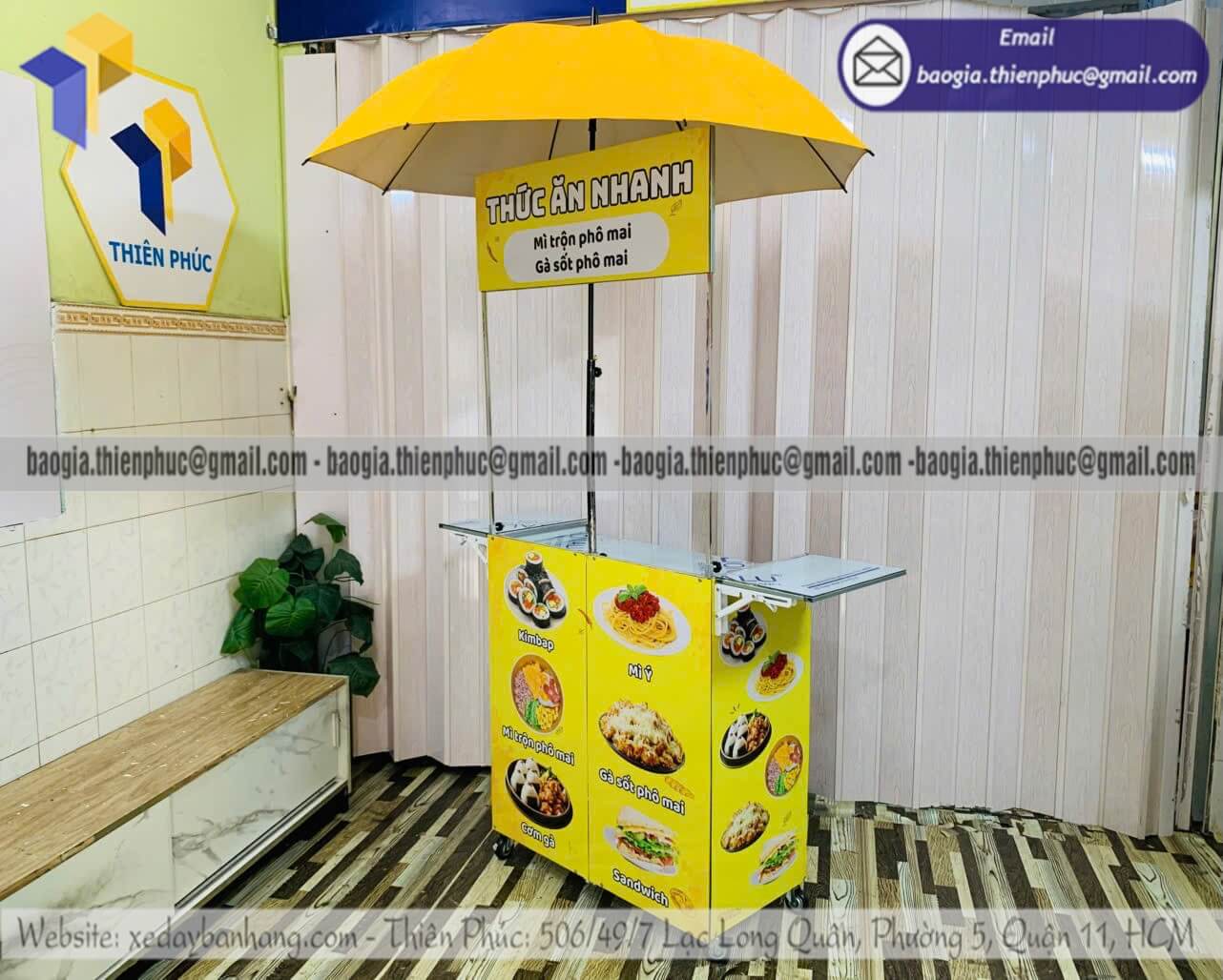 Xe xếp gọn bán thức ăn nhanh lề đường theo yêu cầu xưởng sản xuất gia công cực hot