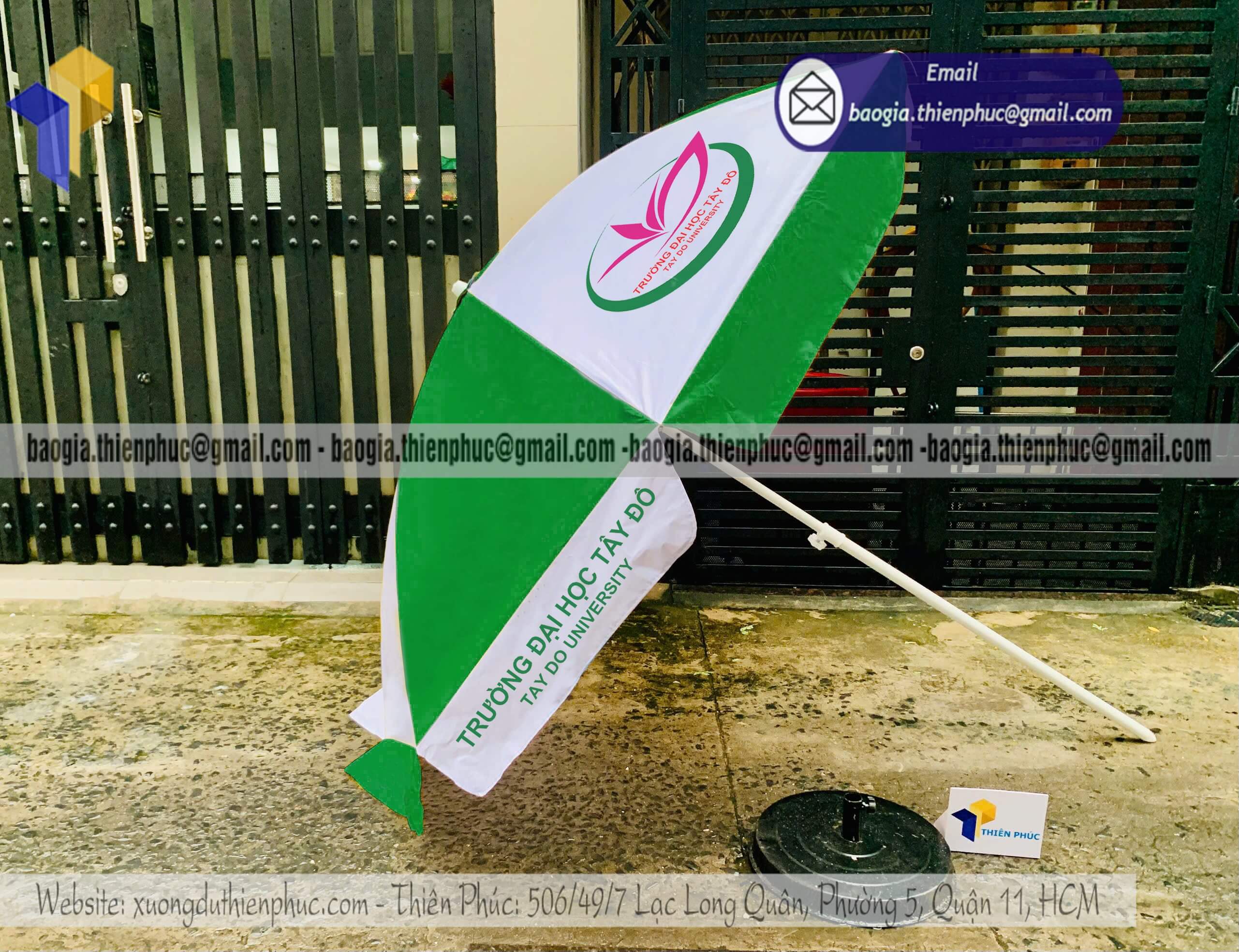 Xưởng dù quảng cáo in logo thương hiệu ngoài trời gia công ô theo yêu cầu