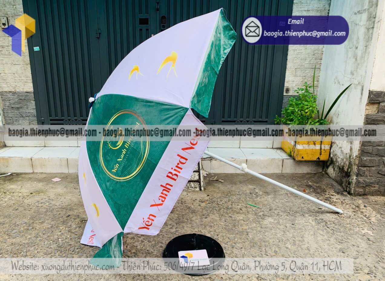 Xưởng dù quảng cáo ngoài trời in logo nhãn hiệu rẻ nhận đặt sỉ lẻ toàn quốc