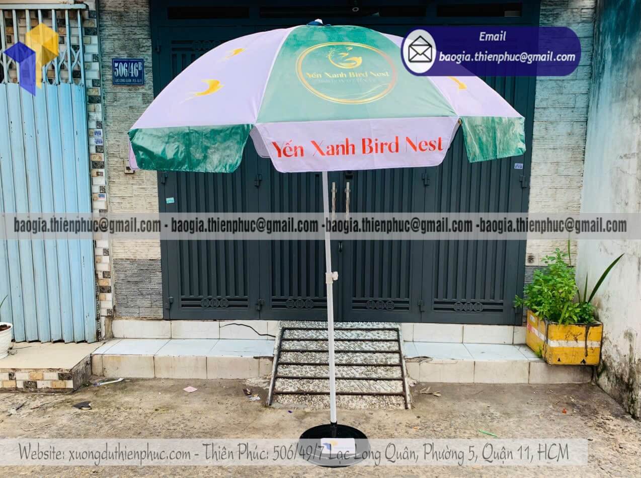 Xưởng dù quảng cáo ngoài trời in logo nhãn hiệu rẻ quán ăn cửa hàng ẩm thực ngoài trời